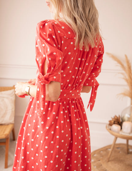 Jeanne Dots Red - Maxi Jurk