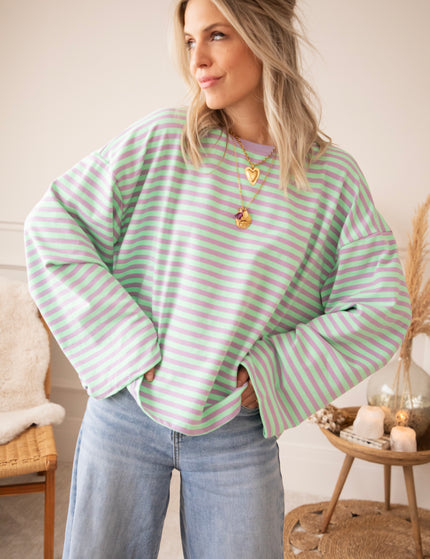 Sadie Stripe Lila/Mint - Longsleeve
