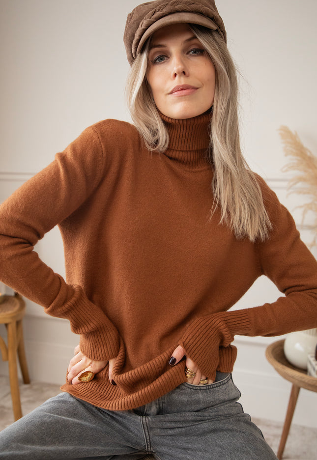 Pullover - Comfy Billie Turtle - Karamell