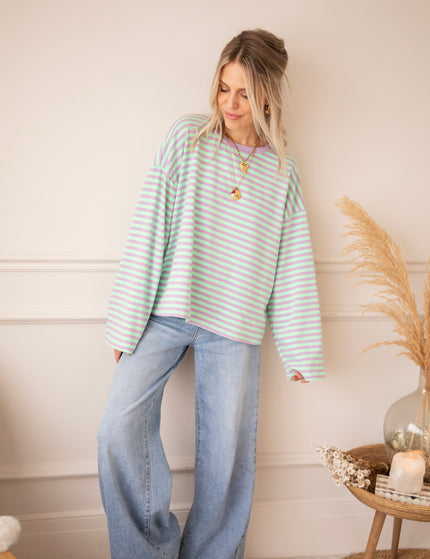 Sadie Stripe Lila/Mint - Longsleeve