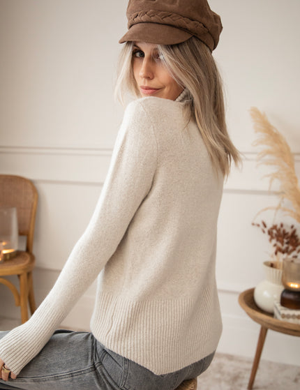 Comfy Billie Turtle Beige - Sweater