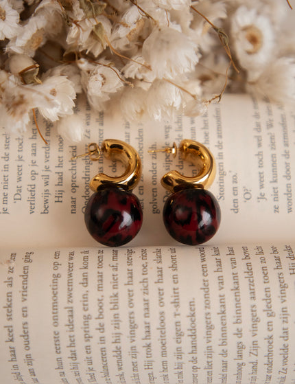 Leontine Bordeaux - Oorbellen