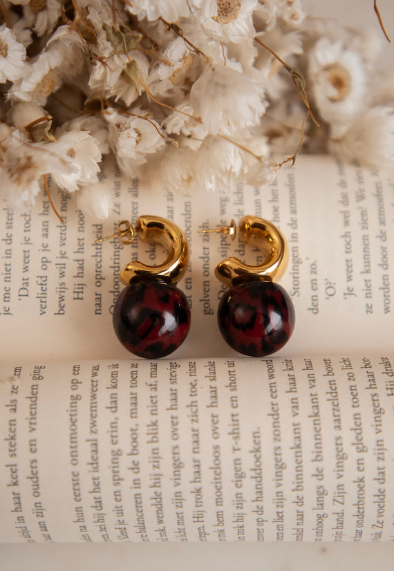 Leontine Bordeaux - Oorbellen