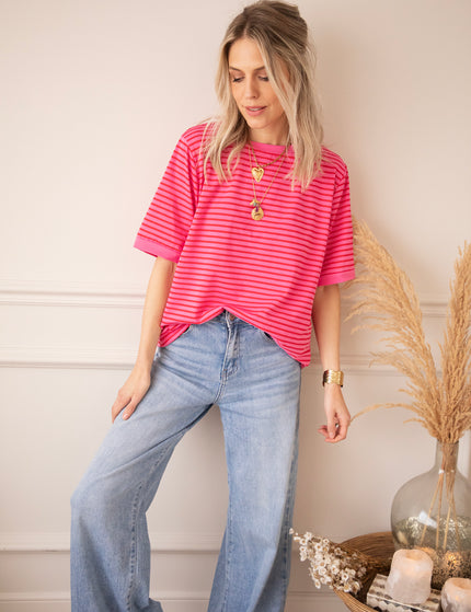 Sadie Stripe Pink/Red - T-Shirt
