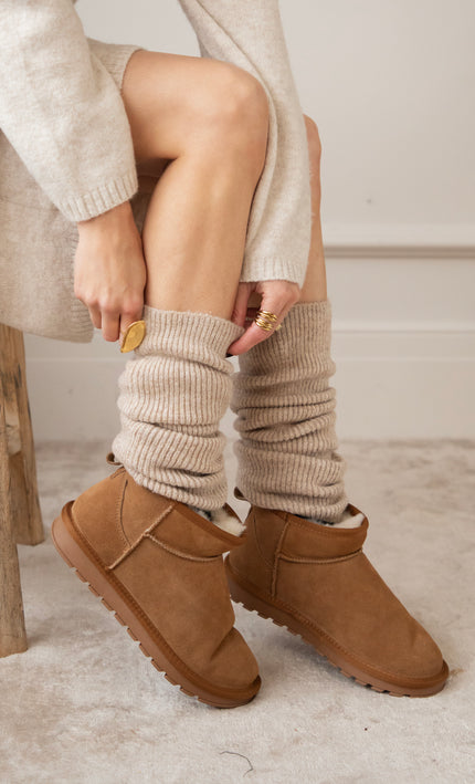 You Keep Me Warm Café Au Lait - Leg Warmers