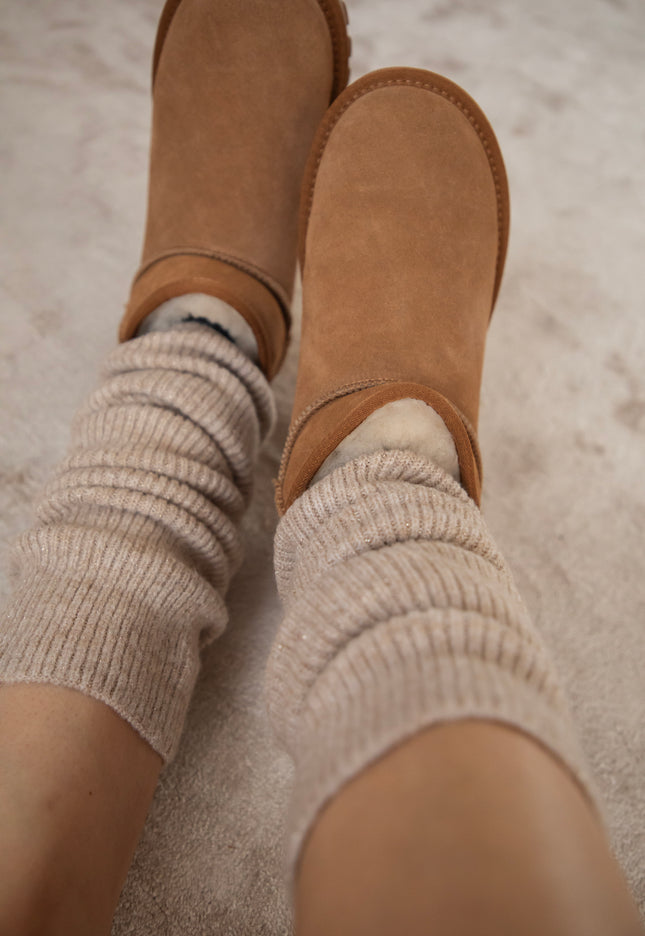 You Keep Me Warm Café Au Lait - Leg Warmers