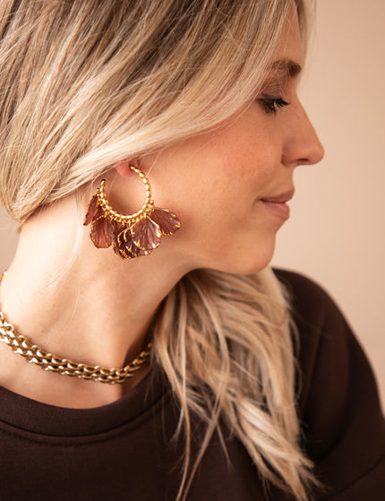Leaves All Around Mulberry - Earrings