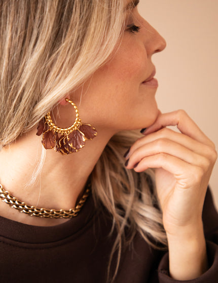 Leaves All Around Mulberry - Earrings