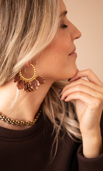Leaves All Around Mulberry - Earrings