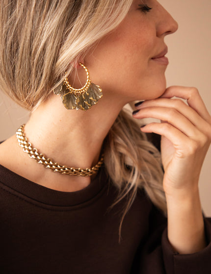 Leaves All Around Olive - Earrings