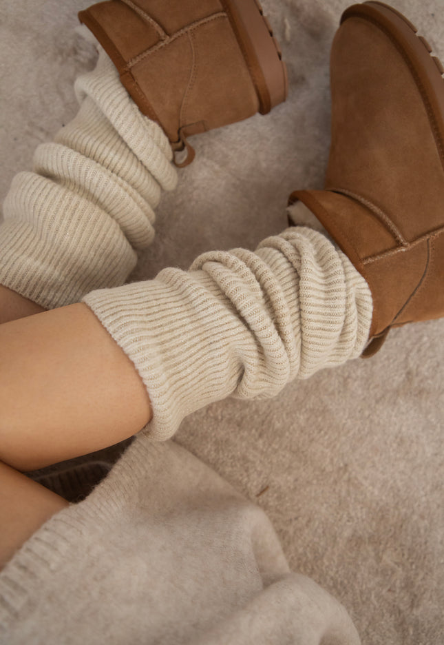 You Keep Me Warm Beige - Leg Warmers