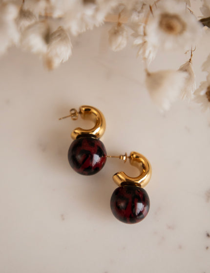 Leontine Bordeaux - Oorbellen