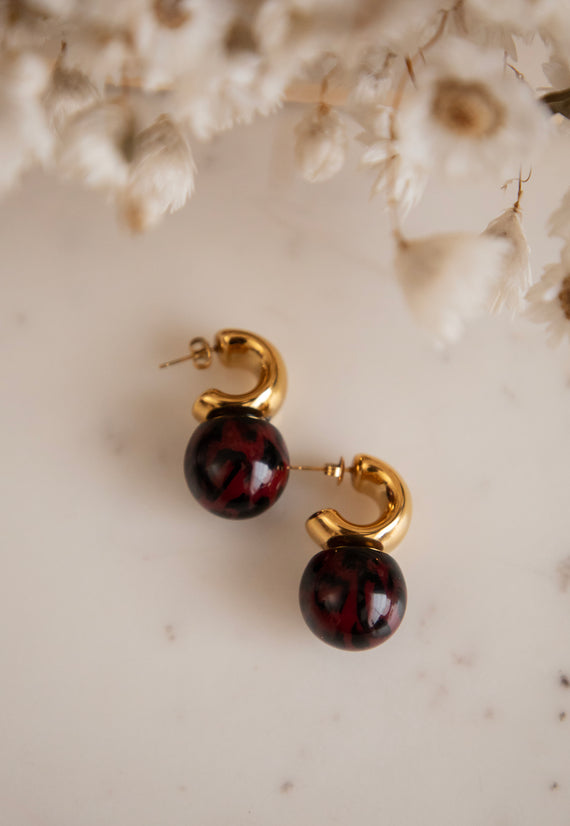 Leontine Bordeaux - Oorbellen