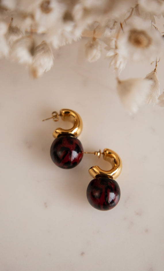 Leontine Bordeaux - Earrings