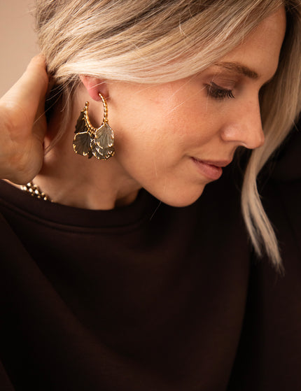 Leaves All Around Olive - Earrings