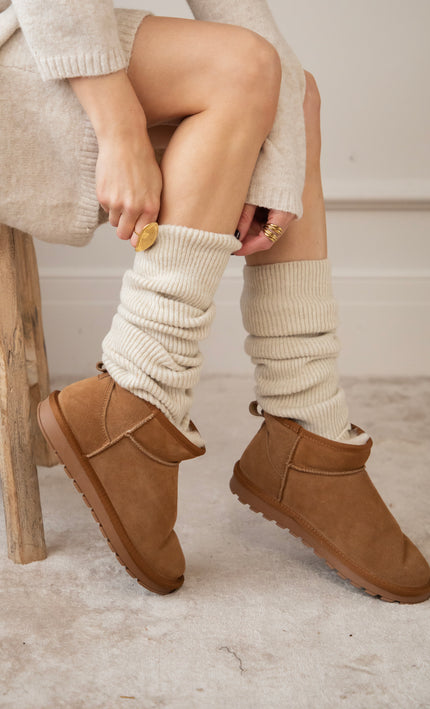 You Keep Me Warm Beige - Leg Warmers