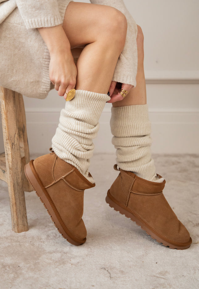 You Keep Me Warm Beige - Leg Warmers