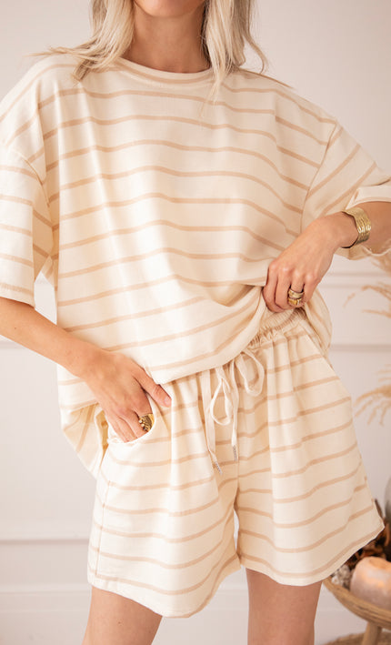 Stripe Escape Beige/Taupe - Short