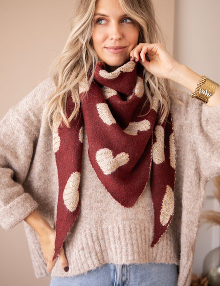 Schal - Love You Latte - Wein/Taupe