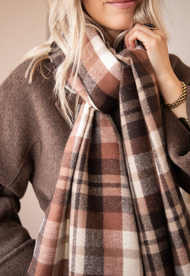 Harvest Check Rusty/Brown - Scarf