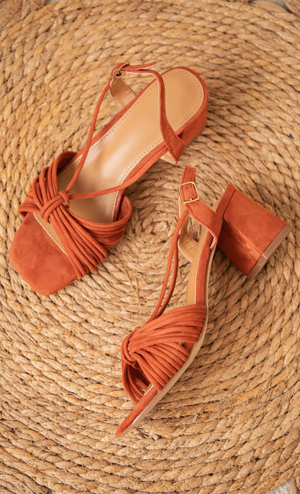 Absatzschuhe - Strappy Suède - Rostfarben