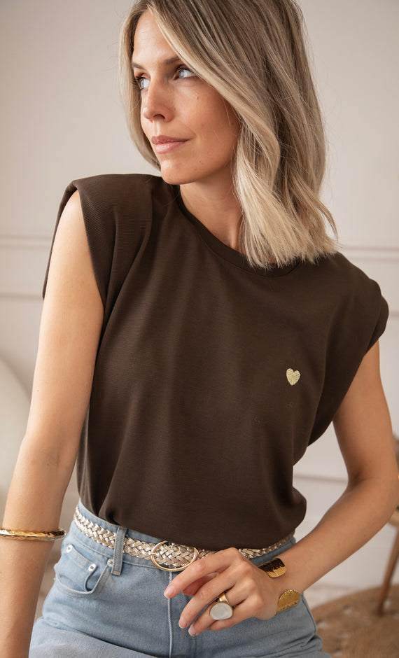 T-Shirt - Heart Whisper - Braun