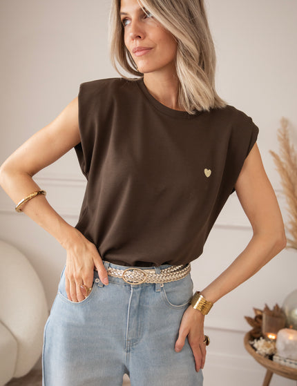 T-Shirt - Heart Whisper - Braun