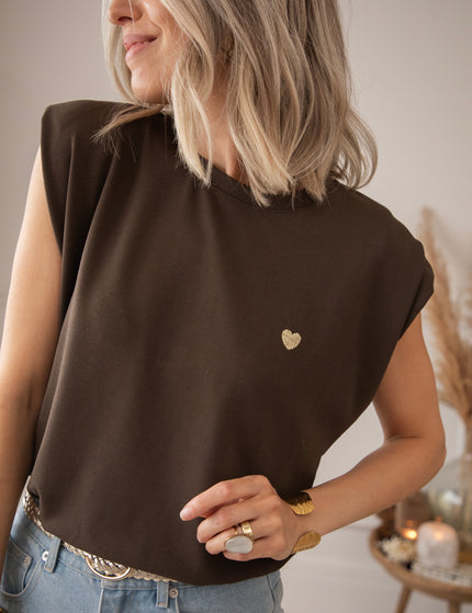 T-Shirt - Heart Whisper - Braun