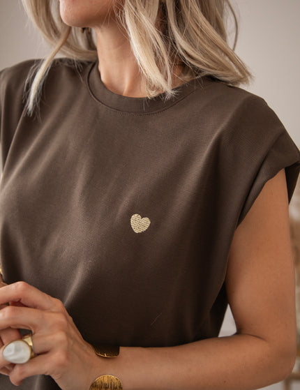 T-Shirt - Heart Whisper - Braun