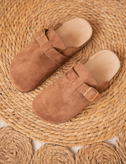 Flats - Leki Buckle Clogs - Choco