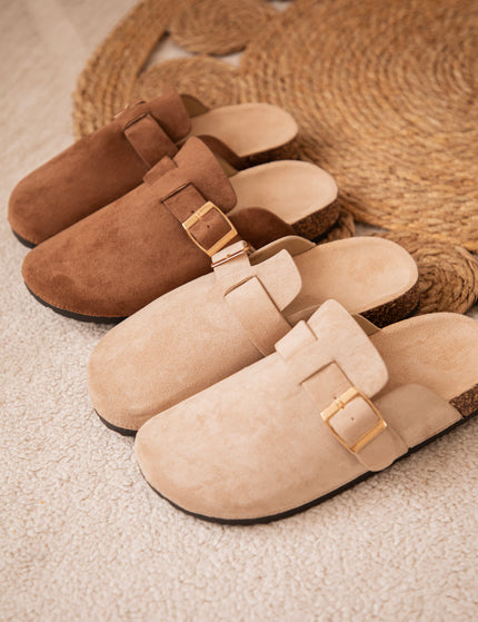 Leki Buckle Clogs Beige - Flats