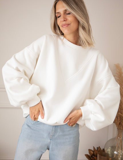 Snuggle Up Stitch White - Sweater