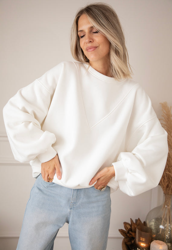 Snuggle Up Stitch White - Sweater