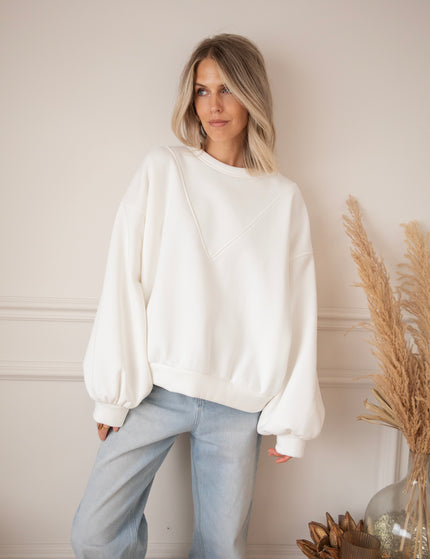 Snuggle Up Stitch White - Sweater