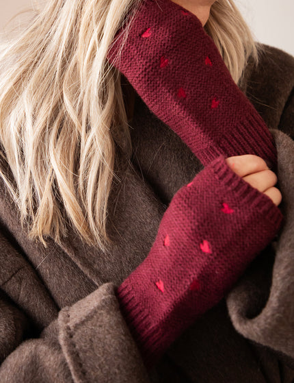 Handschuhe - Heart Warmer - Burgunderrot