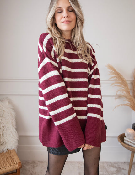 Bold Stripes Burgundy - Sweater