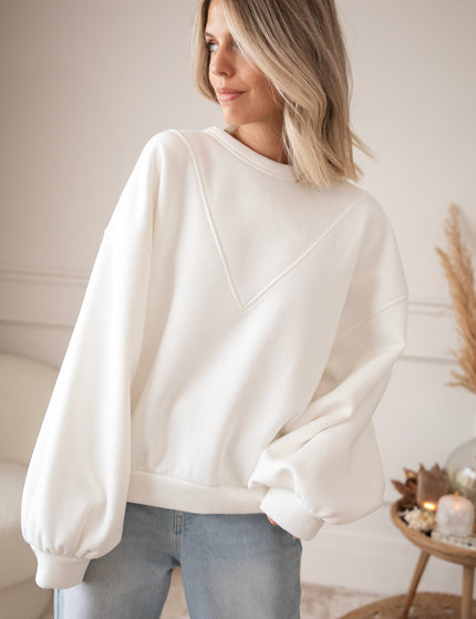 Snuggle Up Stitch White - Sweater