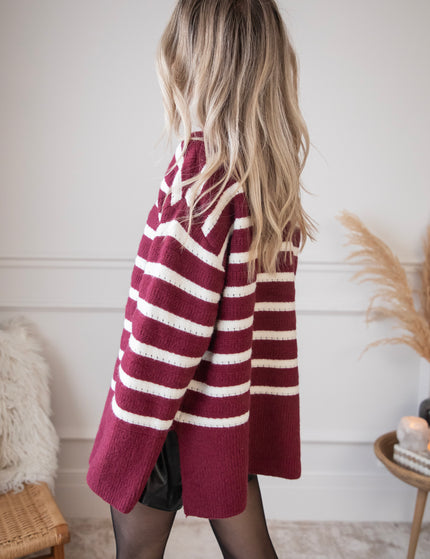 Bold Stripes Burgundy - Sweater