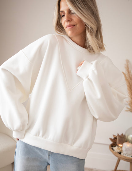 Snuggle Up Stitch White - Sweater