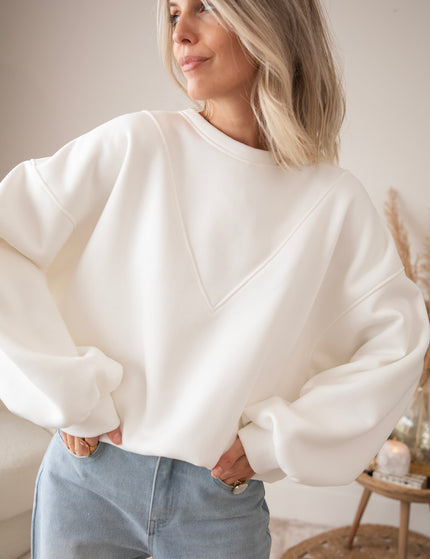 Snuggle Up Stitch White - Sweater