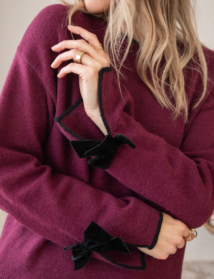 Bow Bliss Burgundy/Black - Sweater