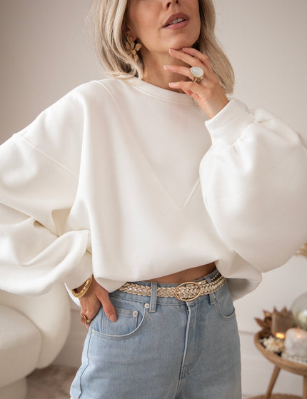 Snuggle Up Stitch White - Sweater