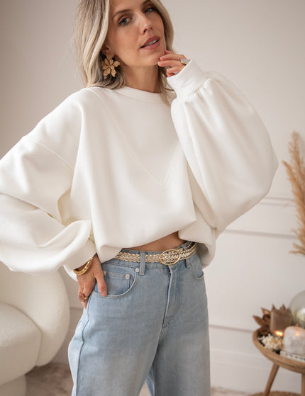 Snuggle Up Stitch White - Sweater