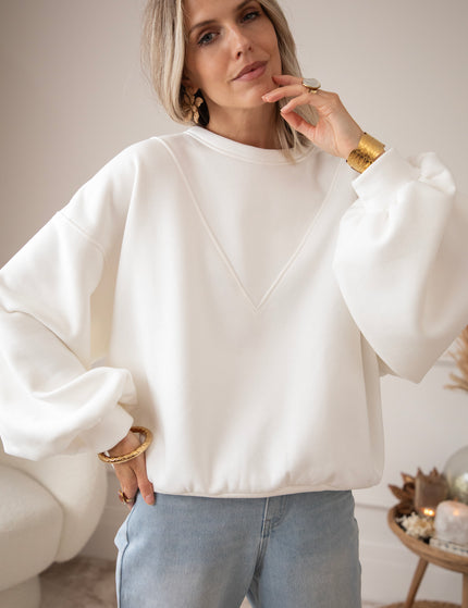 Snuggle Up Stitch White - Sweater