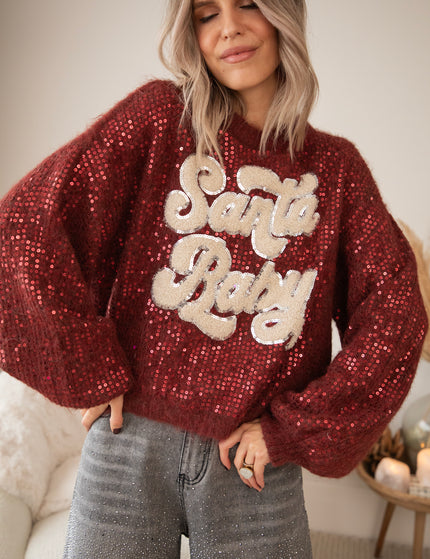 Santa Baby Bordeaux - Trui