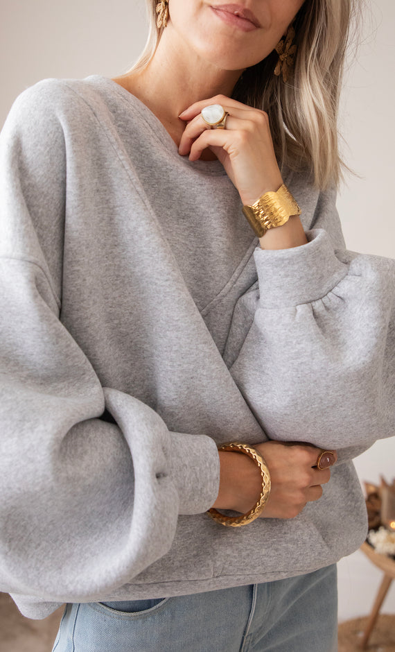 Pullover - Snuggle Up Stitch - Grau