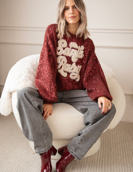 Santa Baby Bordeaux - Trui