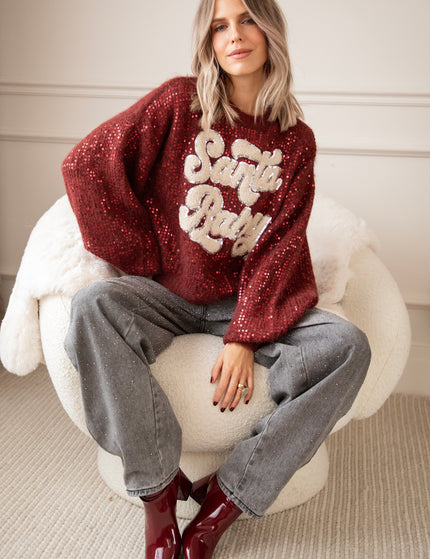Santa Baby Bordeaux - Trui