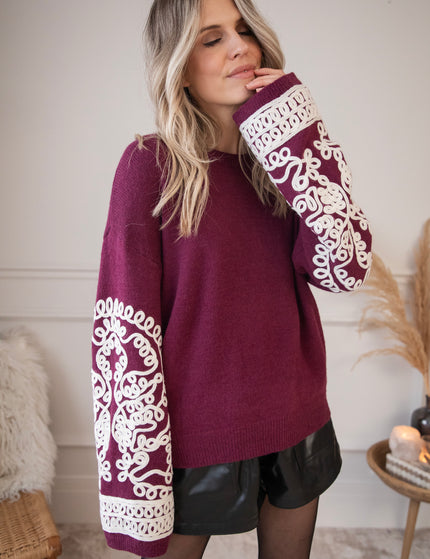 Loopy Sleeves Burgundy - Sweater