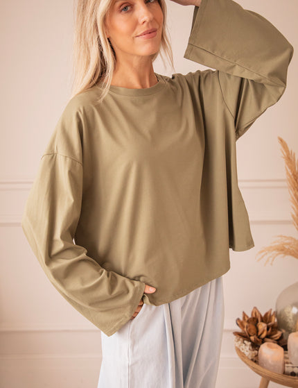 Sadie Basic Kaki - Longsleeve